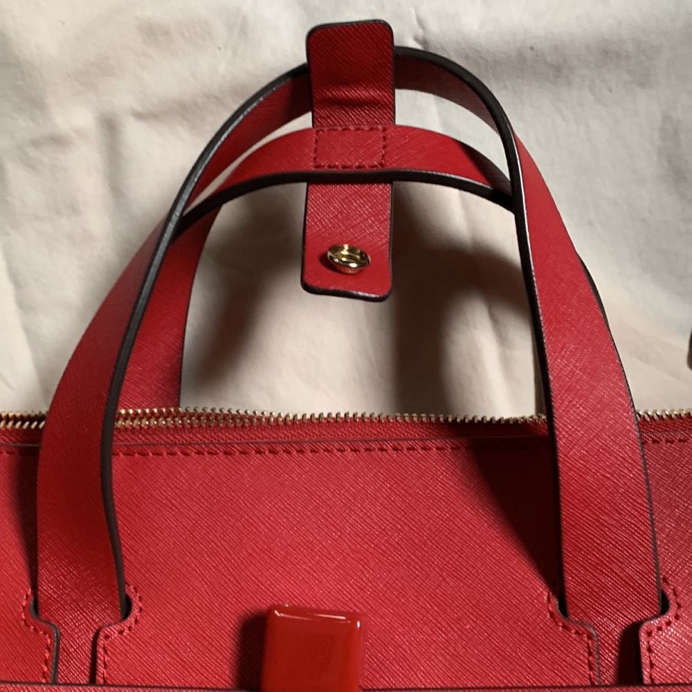 Henri Bendel Jetsetter Large Convertible Canvas Brilliant Red Backpack - Picture 7 of 10